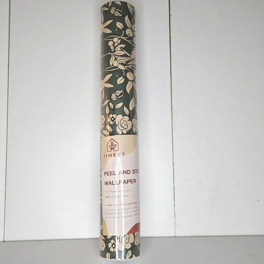 Timeet Green Floral WallpaperPeel & Stick Wallpaper Cute 16.14'x393.7